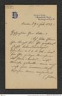 Nachlass Franz Steindachner, Brief von Arthur Diósy an Franz Steindachner (09.07.1883), Inv.Nr. 107.02, Seite 1
